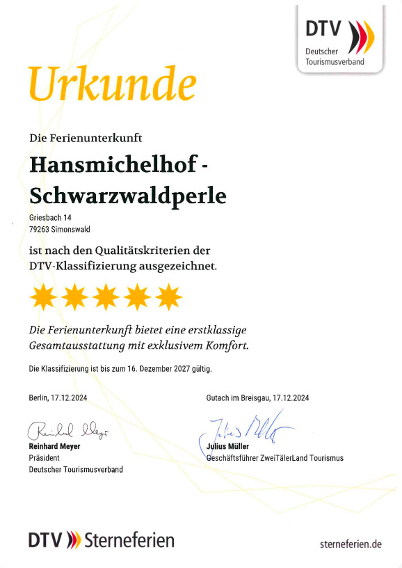 DTV-Zertifizierung Schwarzwaldperle